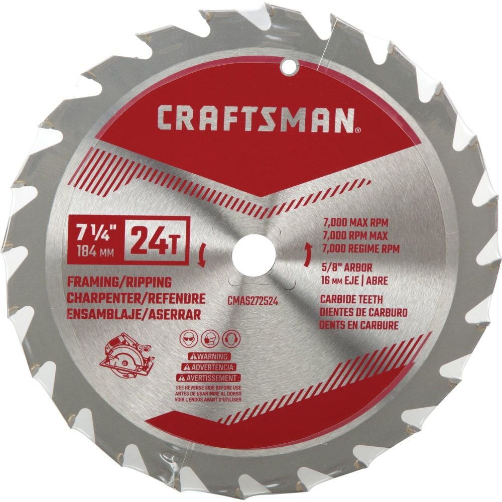 CRAFTSMAN 7-1/4 Inch 24T Framing/Ripping Saw Blade, large image number 5