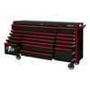 Extreme Tools 72in Black Roller Cabinet with Red Drawer Pulls, small image number 2