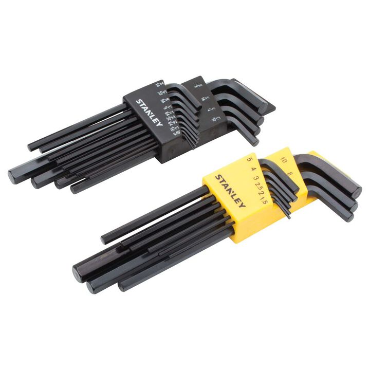 Stanley Hex Keys, Metric and SAE, Propeller Turner Set of 22