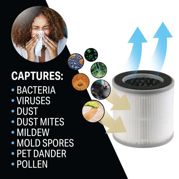 Perfect Aire 5.75 Inch x 5.5 Inch Round Replacement HEPA Air Purifier Filter, large image number 1