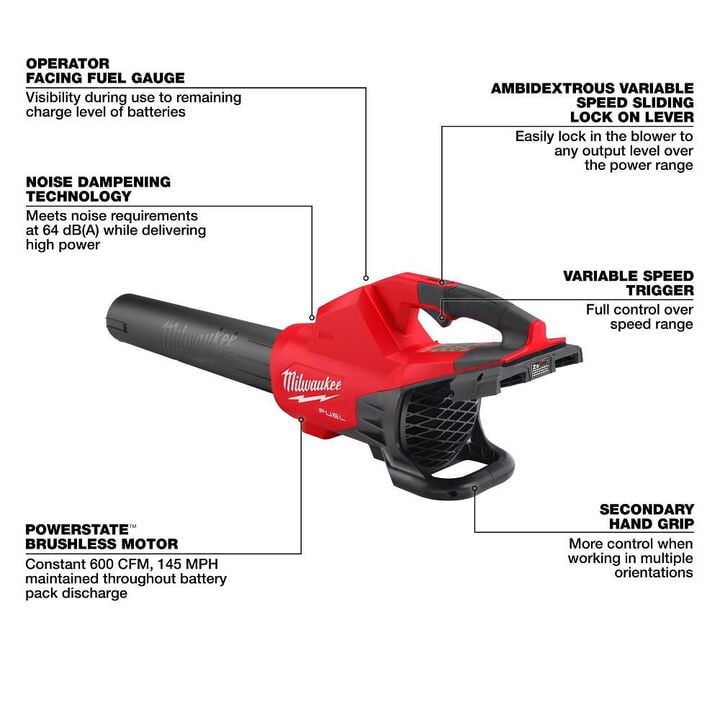 Milwaukee M18 FUEL Dual Battery Blower (Bare Tool), large image number 4