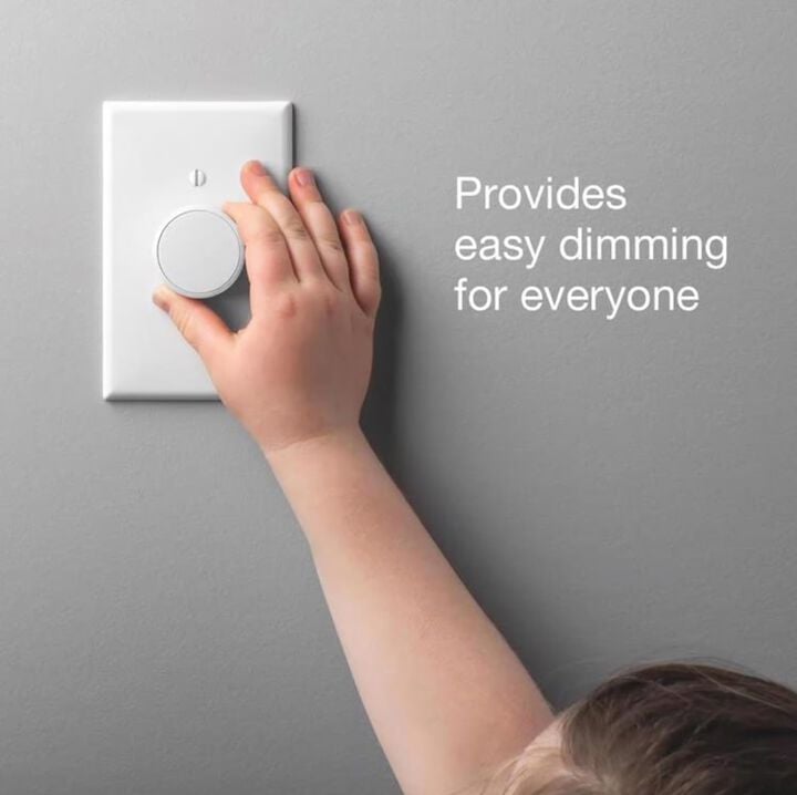 Lutron Aurora 3V Gloss White Rotary Control Smart Bulb Dimmer Switch, large image number 3