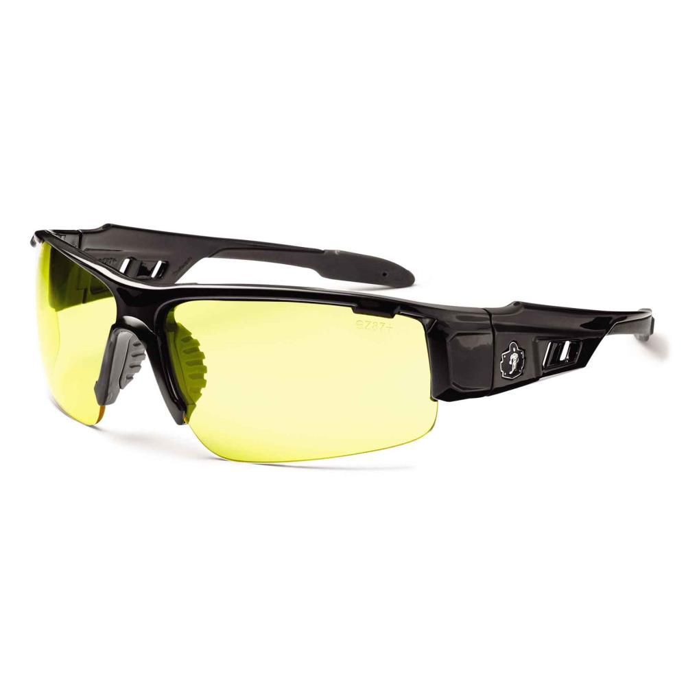 Ergodyne Skullerz Dagr Safety Glasses Yellow Lens with Black Frame, large image number 1
