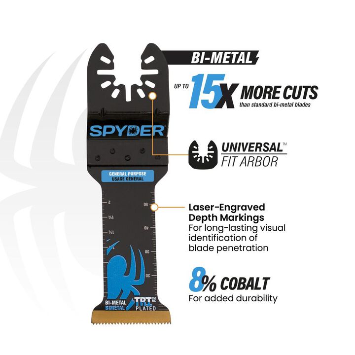 Spyder 1-1/4 Inch Extended Reach Bi-Metal General Purpose Oscillating Blade, large image number 2