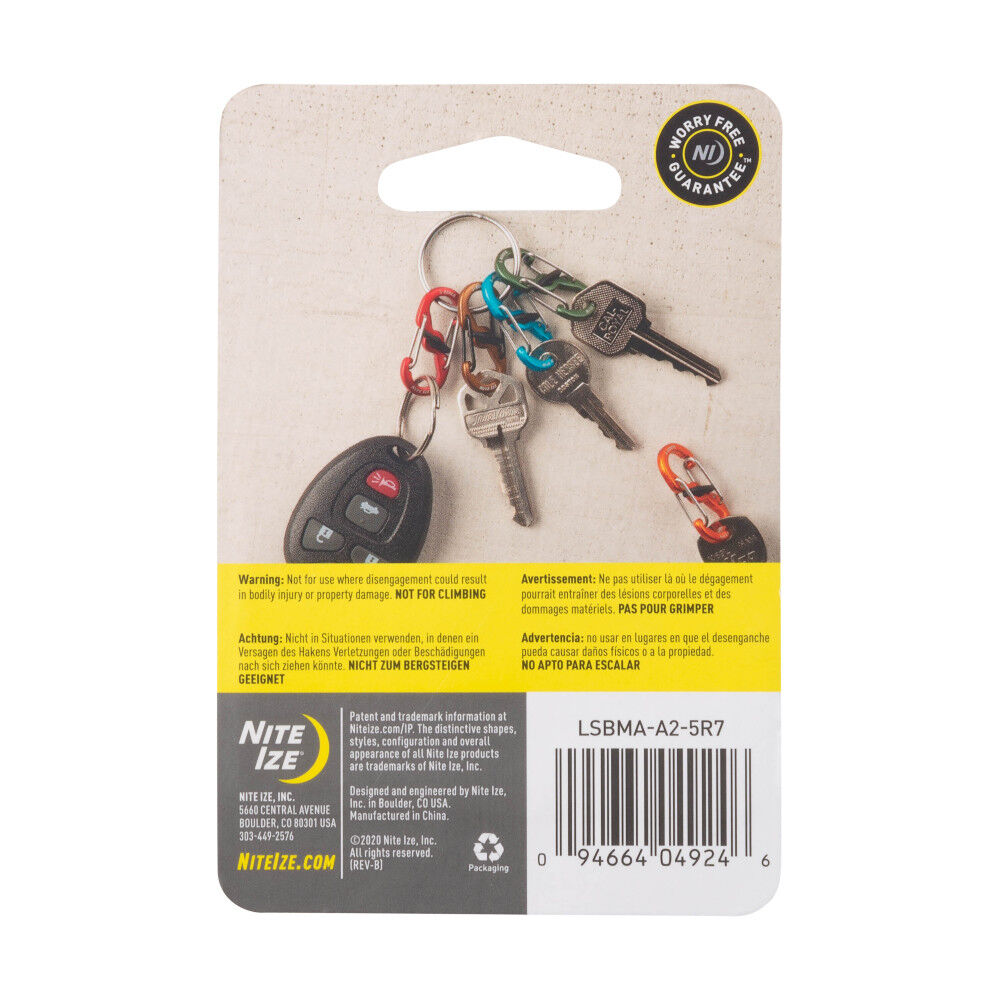 Nite Ize S-Biner MicroLock Aluminum Assorted Colors 5 Pieces, large image number 3