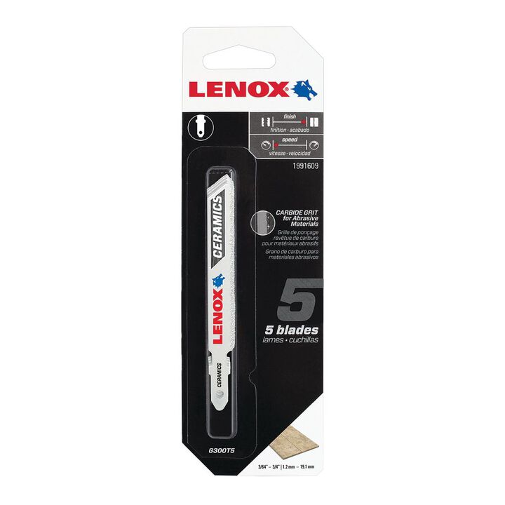 Lenox T-Shank Carbide Grit Jig Saw Blade, 3-1/2in X 3/8in, 5pk, large image number 2