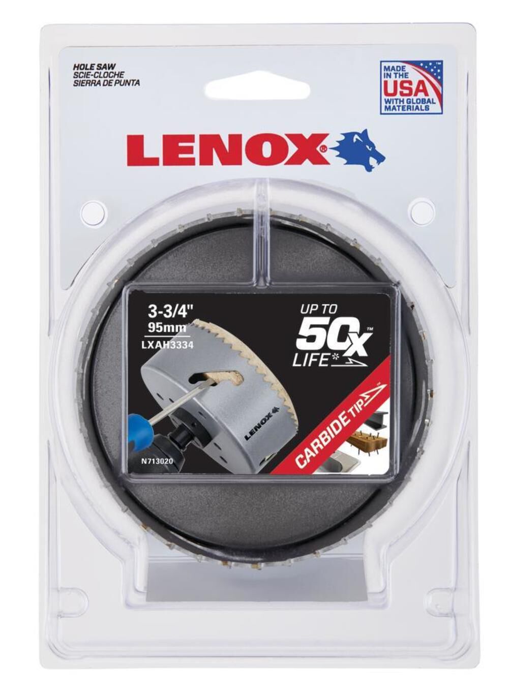 Lenox Hole Saw Carbide Tipped 3 3/4in 95mm, large image number 2