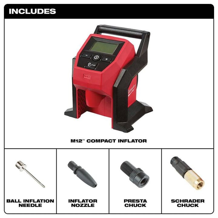 Milwaukee M12 Subcompact 2-Tool Combo Kit and Compact Inflator Bundle, large image number 13