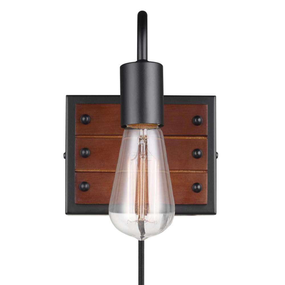 Globe Electric Williams Wall Sconce Matte Black 60W E26 1 Light, large image number 3