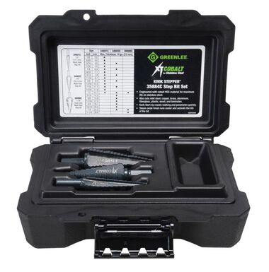 Greenlee XT Cobalt Step Drill Bit Kit #1 #3 & #8