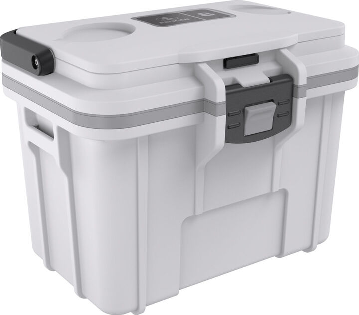 Pelican Plastic Personal Cooler with Handle, 8 Quart, White and Gray, large image number 1