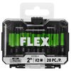 FLEX IMPACKS 2 Inch SQ2 Impact Driver Bit Set, 20 Pieces, small image number 1