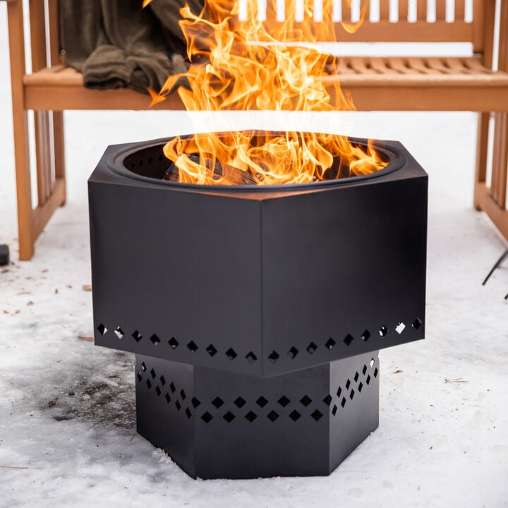 Dragonfire Wood/Pellet Firepit 22 Inch Portable with Carry Cover, large image number 1