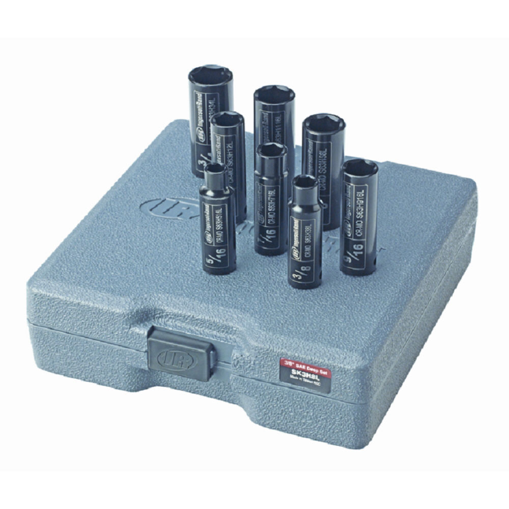 Ingersoll Rand 3/8in Drive SAE Deep Socket Set, large image number 1