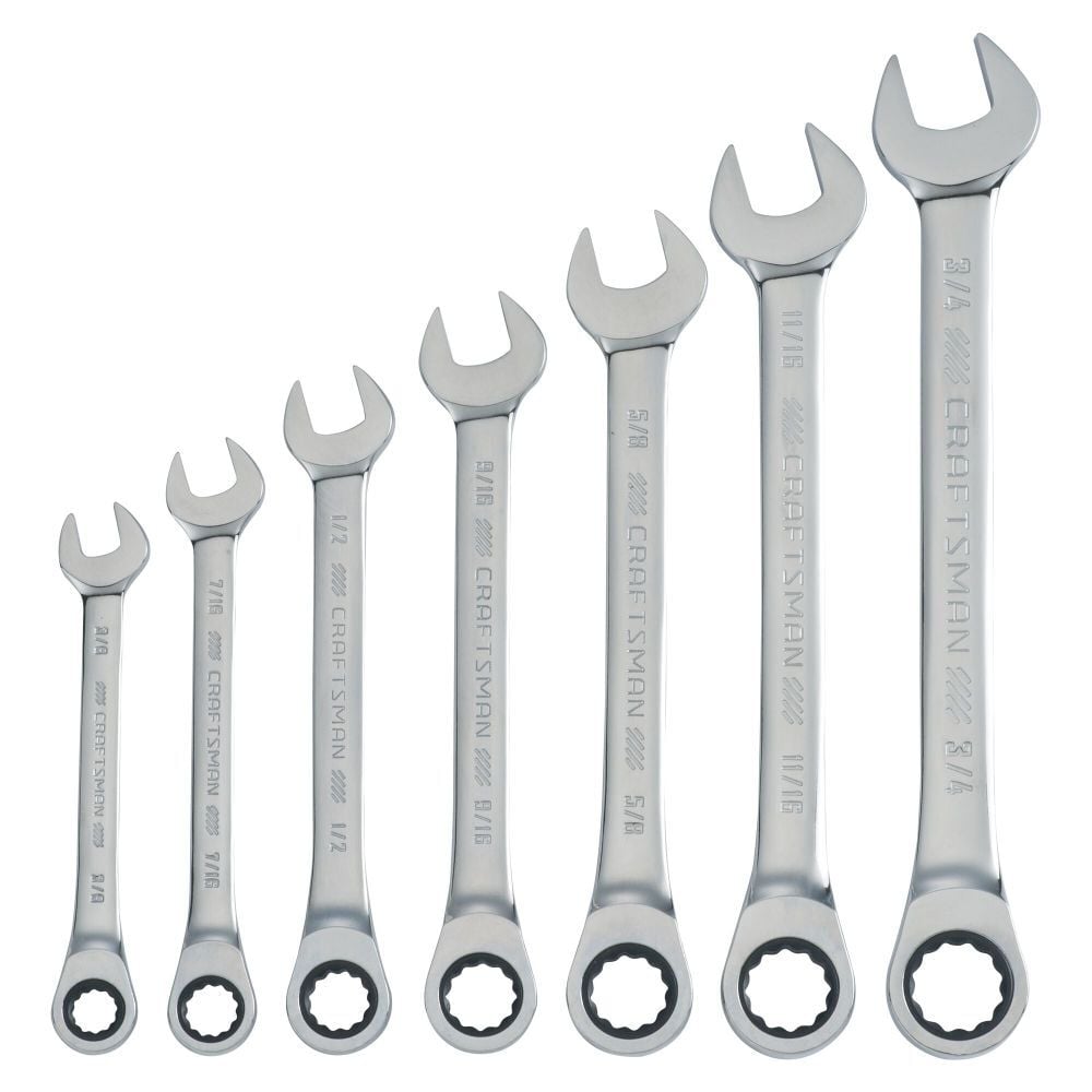 CRAFTSMAN SAE Ratcheting Combination Wrench Set, 7 Piece – CMMT87020