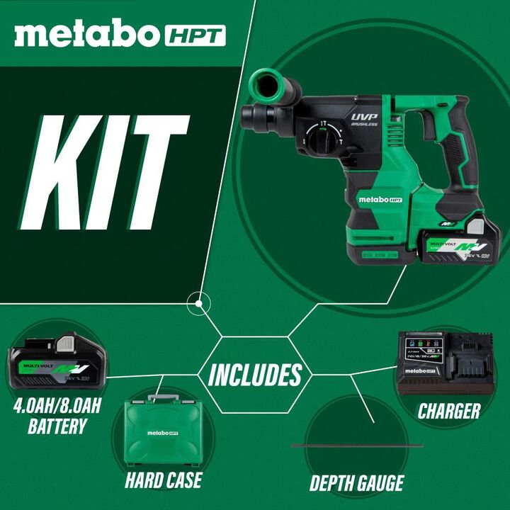 Metabo HPT Promotional 36V MultiVolt 1-1/8 Inch SDS Plus Rotary Hammer with UVP, large image number 1
