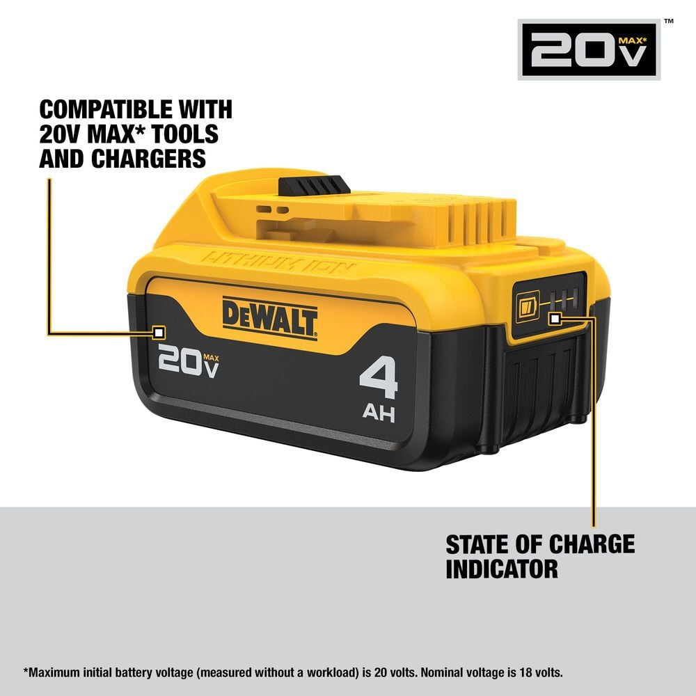 DEWALT 20V MAX 20V 4Ah Lithium Ion Power Tool Battery Pack with Fuel Indicator (2 Pack), large image number 8