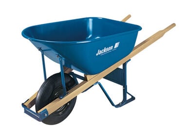 True Temper Jackson 6 Cubic Ft Steel Contractor Wheelbarrow With Ball Bearings