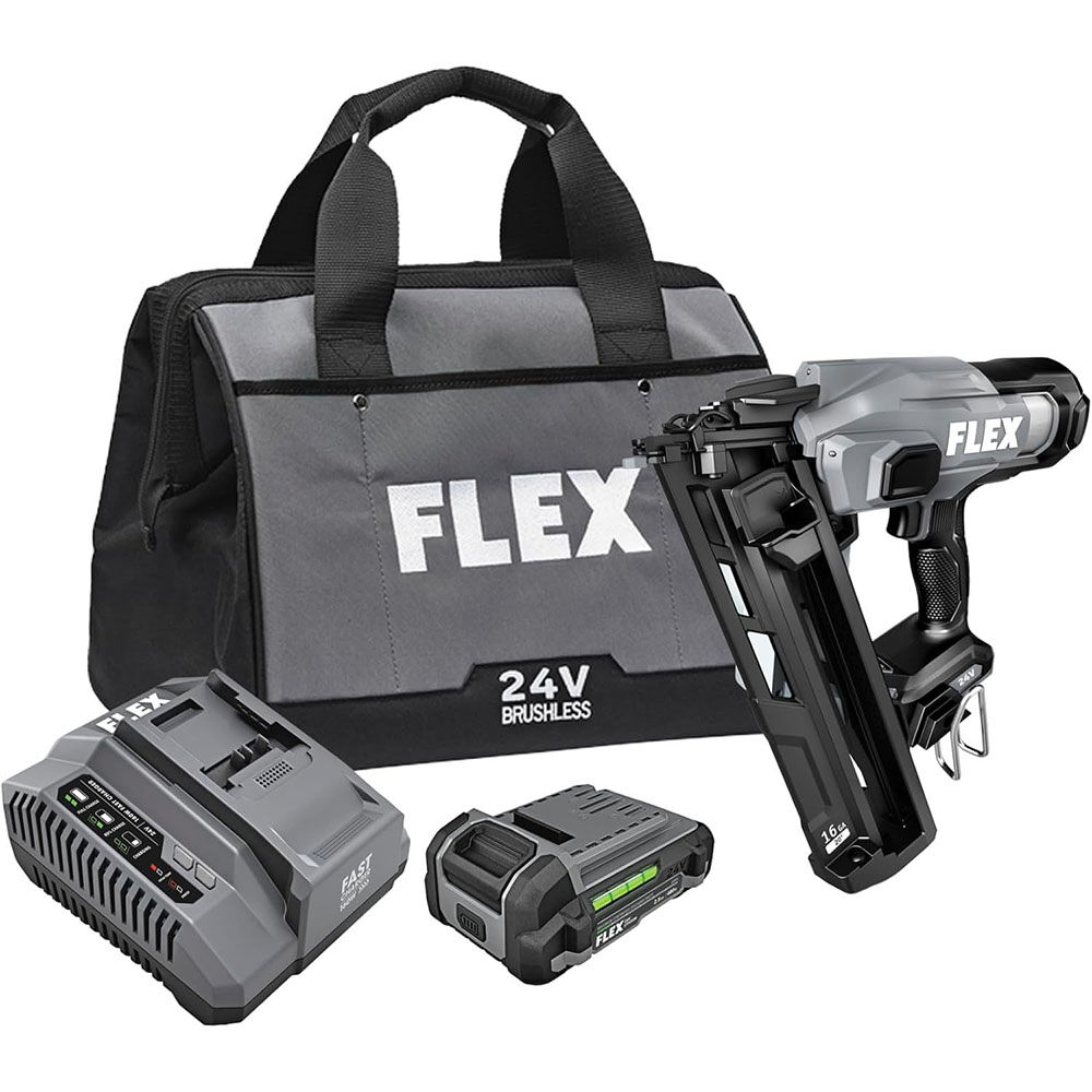 FLEX 24V Cordless 16 Gauge Angled Finish Nailer Kit - FX4321A-1A