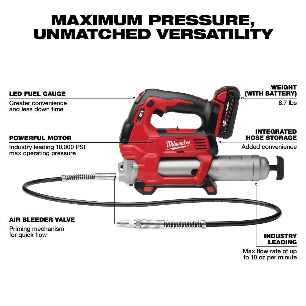 Milwaukee M18 2-Speed Grease Gun 2CT Kit, large image number 3