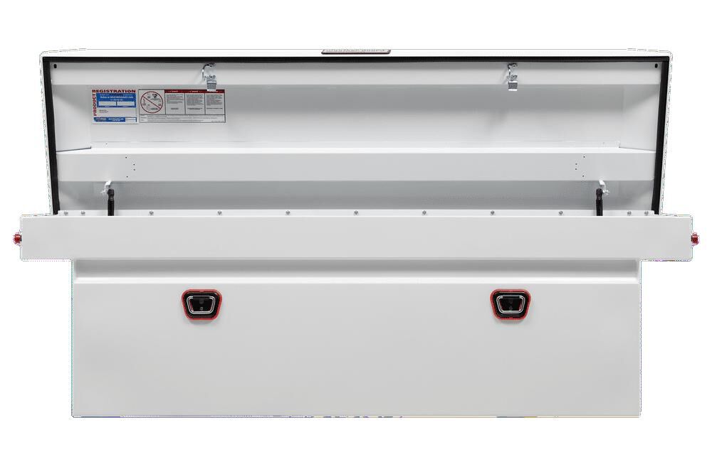 Weather Guard Saddle Truck Tool Box Steel Full Deep White, large image number 3