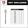 Milwaukee 13 PC Flat Boring Bit Set, small image number 3