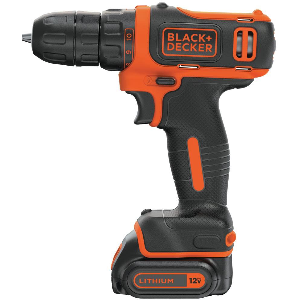 Black and Decker 12V MAX Li-Ion Cordless Drill Kit, large image number 2