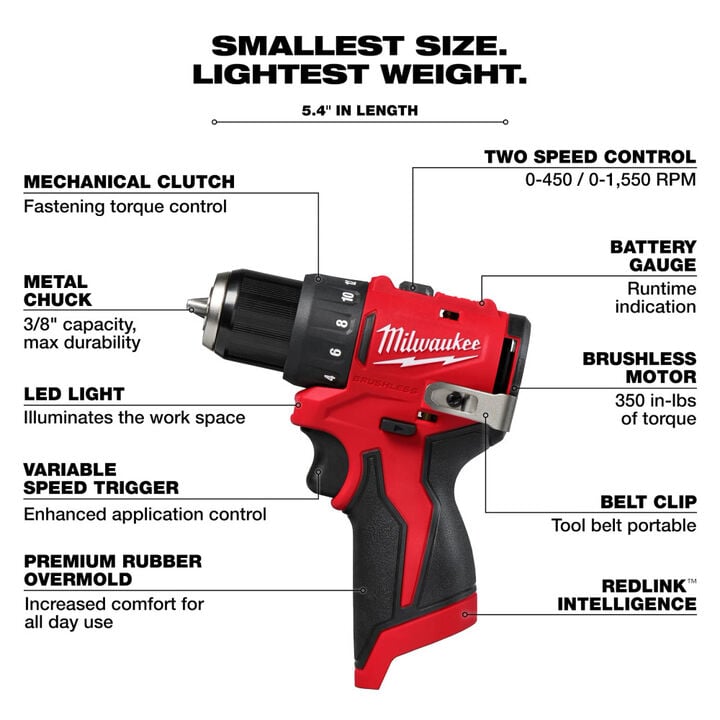 Milwaukee M12 Subcompact 2-Tool Combo Kit and Compact Inflator Bundle, large image number 4