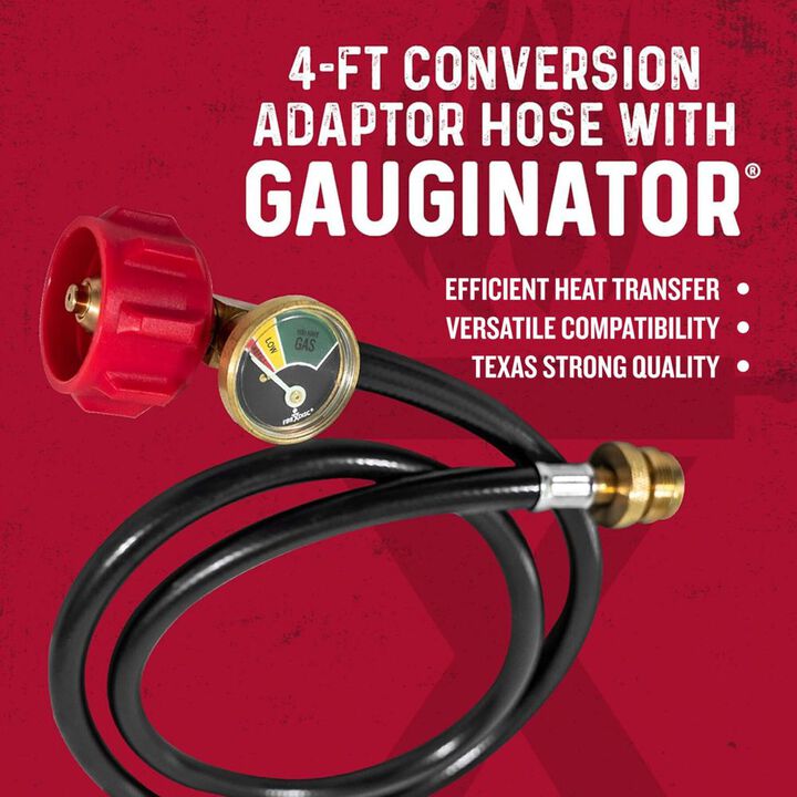 Firedisc 4 Ft. Conversion LP Adaptor Hose with Gauginator, large image number 3