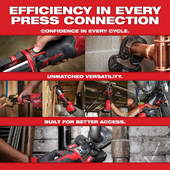 Milwaukee M12 Press Tool Kit and IPS-P Pivoting Press Ring Set Bundle, large image number 7