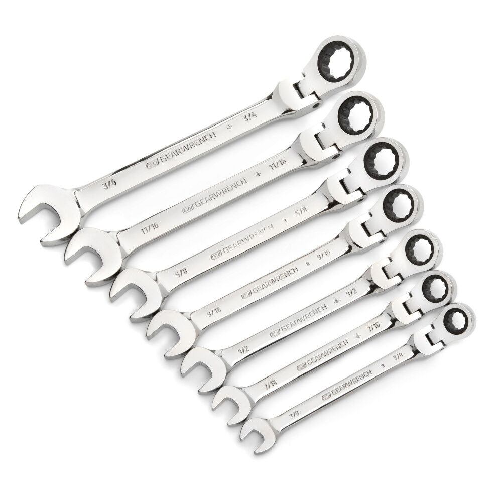 GEARWRENCH Ratcheting Wrench Set7 pc. SAE Flex Combination, large image number 2