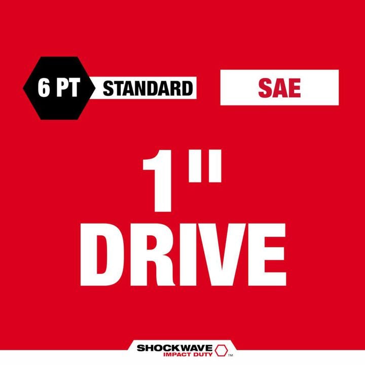 Milwaukee SHOCKWAVE Impact Duty 1 in Drive 1-3/16 in Standard 6 Point Socket, large image number 1