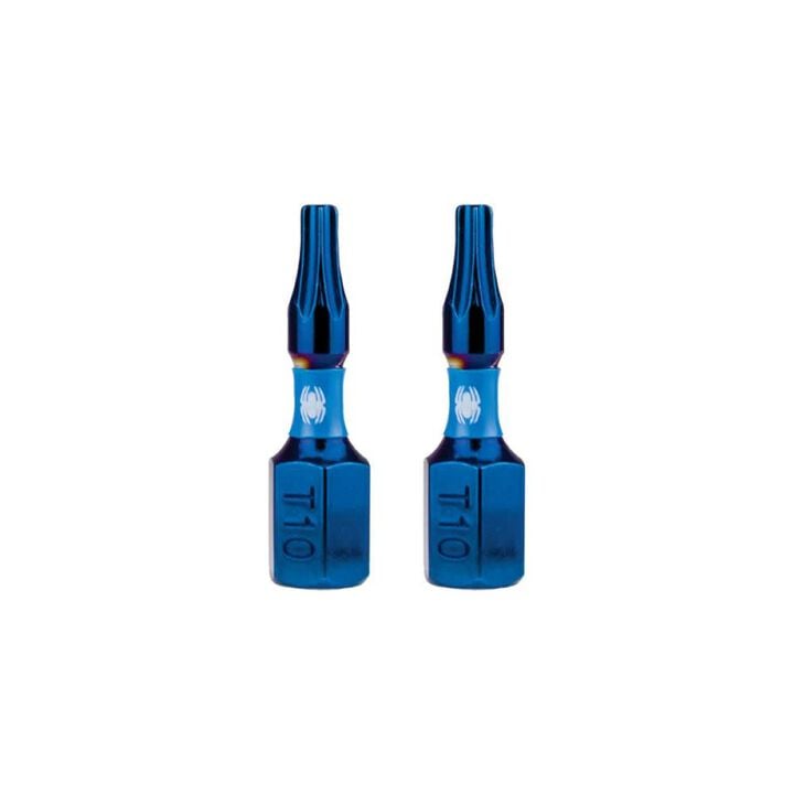 Spyder 1 Inch T10 Torx Impact Driver Bit, 2 Pieces