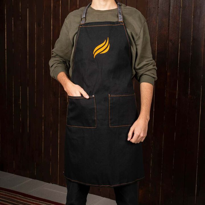 Blackstone Cotton Utility Apron with 2 Pockets Black, large image number 1