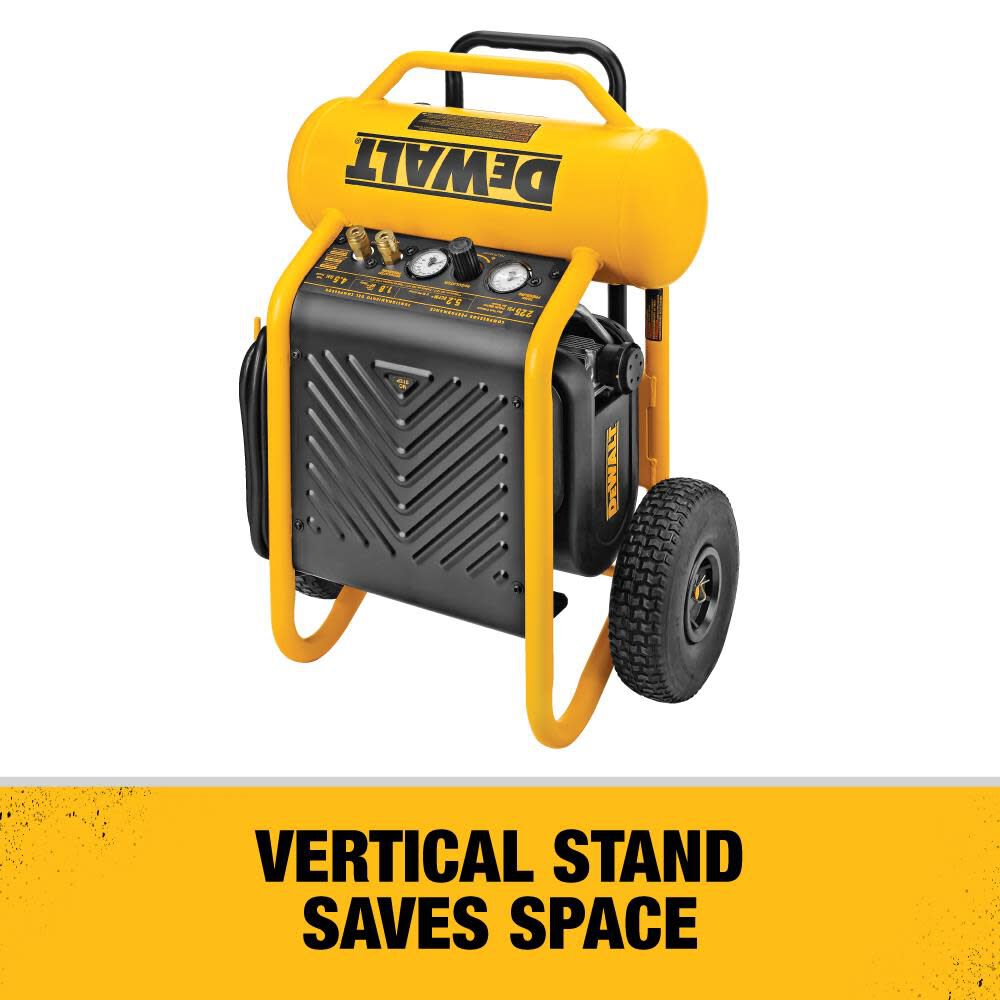 DEWALT HEAVY DUTY 200PSI 4.5 GALLON ELECTRIC WHEELED COMPRESSOR
