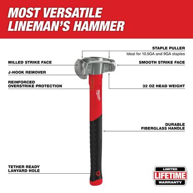 Milwaukee Lineman Hammer 4 in 1, large image number 1