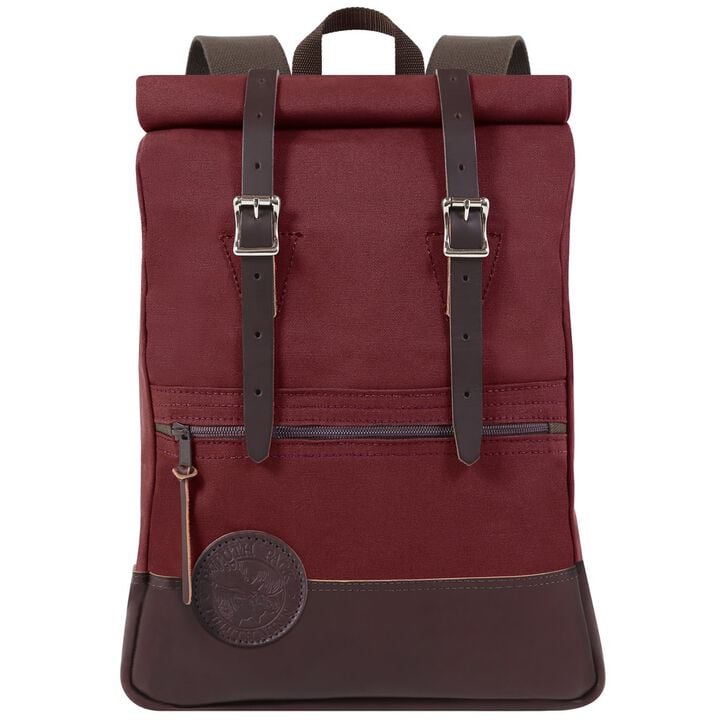 Duluth Pack Deluxe Roll-Top Scout Backpack Burgundy