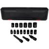Milton 1/2 Inch Drive Shallow 6-Point Impact Socket Set 3/8 Inch-1-1/8 Inch SAE Steel Coated Black Oxide Finish with Universal Joint & Extension Bars 17 Piece, small image number 1
