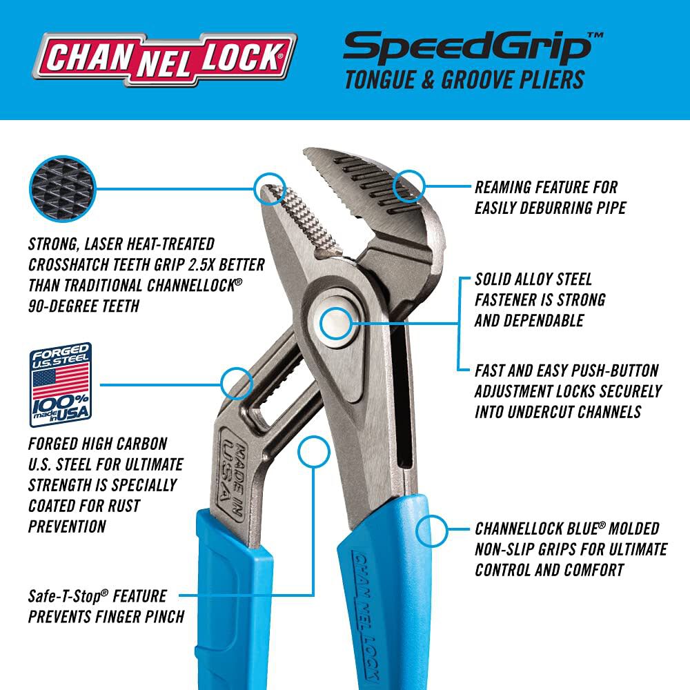 Channellock SpeedGrip Tongue & Groove Pliers Set 2pc, large image number 4