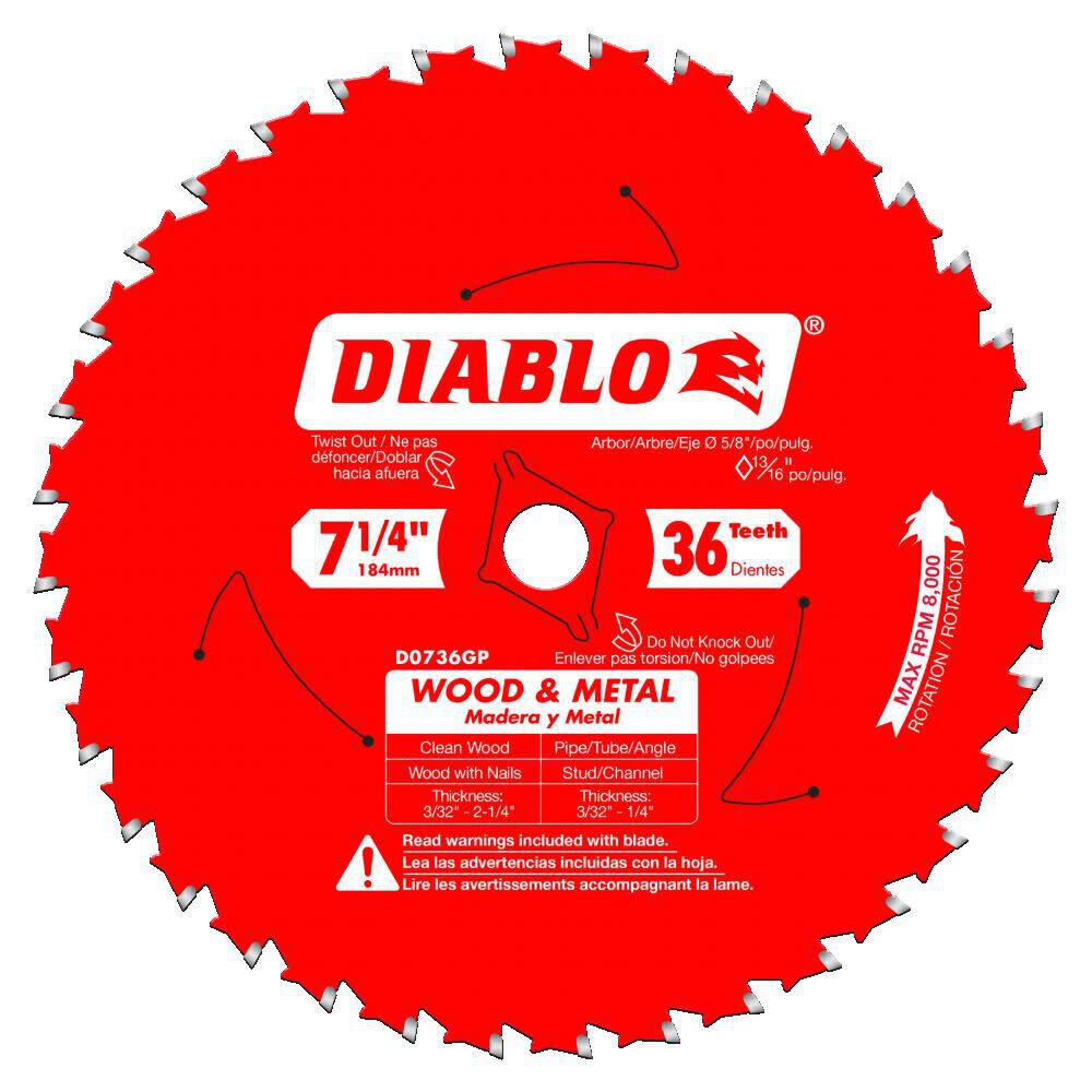 Diablo Tools 7-1/4in 36-Tooth Framing Saw Blade 2pk