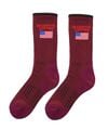 Occidental Leather Mid-Calf Oxy Flag Wool Socks Burgundy Unisex Fits Sizes 8-13, small image number 1