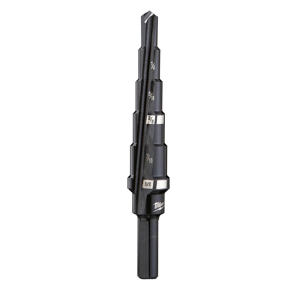 Milwaukee #2 Step Drill Bit 3/16 in. - 1/2 in. x 1/16 in., large image number 1