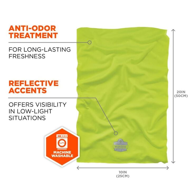 Ergodyne Chill Its 6487 Cooling Multi Band Neck Gaiter, Lime, large image number 6
