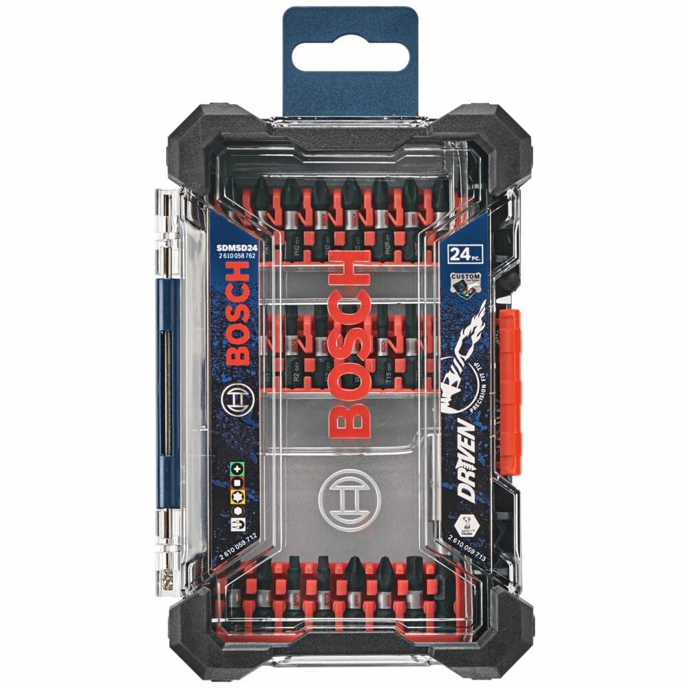 Bosch Screwdriving Bits Custom Case System Set, 24 Pieces - SDMSD24