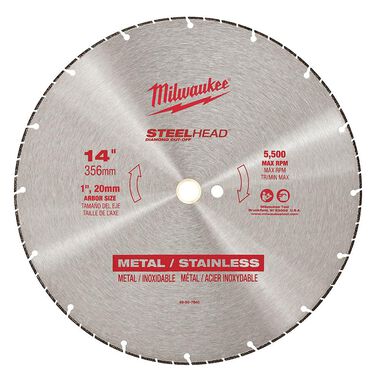 Milwaukee 14 in. STEELHEAD Diamond Cut-Off Blade, large image number 0