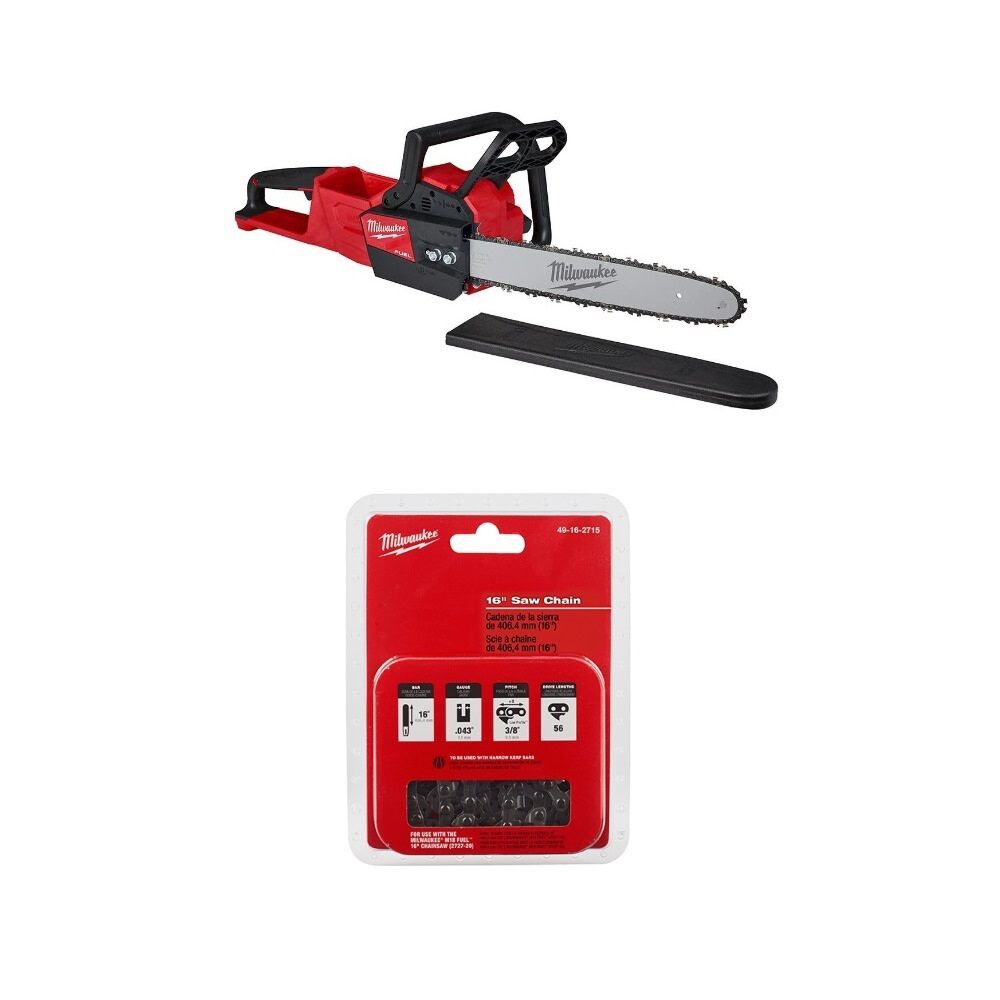 Milwaukee M18 16 Inch Chainsaw Reconditioned Bare Tool 16 Inch Saw Chain Bundle MIL000011290 Acme Tools