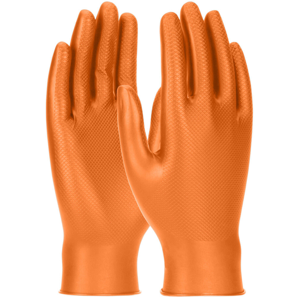 Protective Industrial Products Grippaz Orange Nitrile Extended Gloves Small, large image number 1