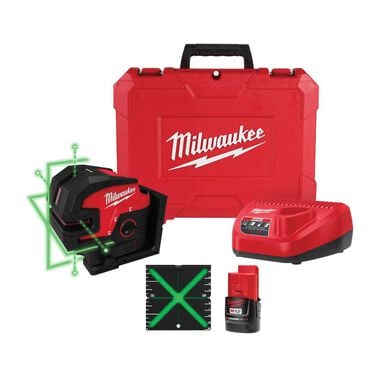 Milwaukee M12 Green Cross Line & 4 Points Laser Kit