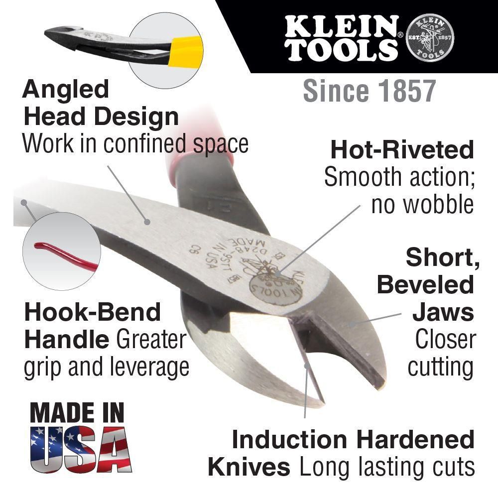 Klein Tools 9-3/16 In. Diagonal Cutting Pliers, large image number 2