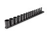 Tekton 3/8 Inch Semi-Deep 12 Point Impact Sockets, Rail, 1/4-1 Inch, 15 Pieces, small image number 1